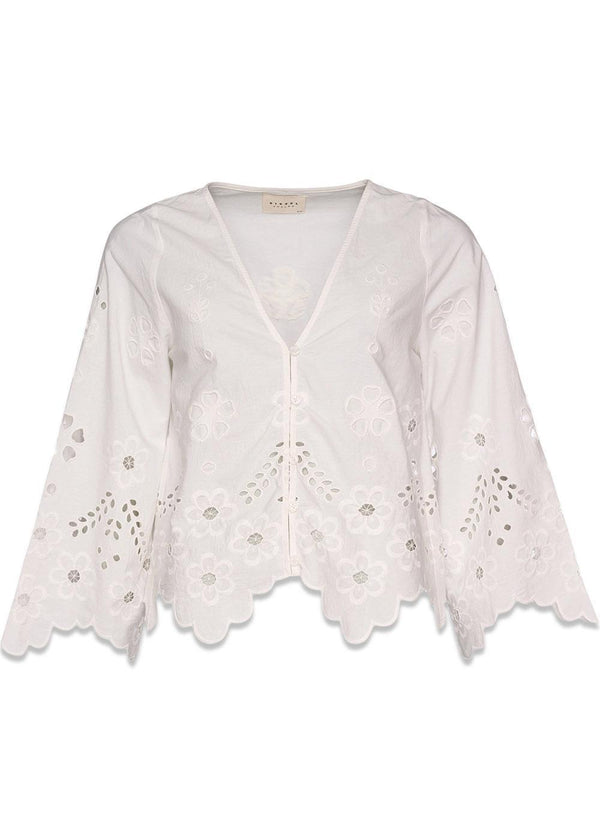 Trine Top - White Cutwork-Blouses-Sissel Edelbo-Butler Loftet