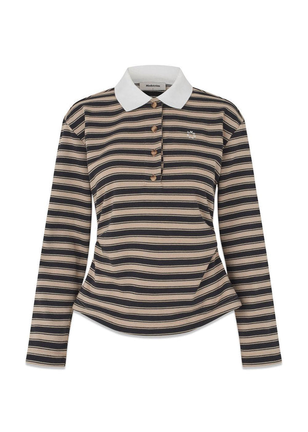 Tinnymd polo - Beige Black Stripe-T-shirts-Modström-Butler Loftet
