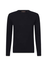 Valter Roundneck - Navy-Knitwear-Oscar Jacobson-Butler Loftet