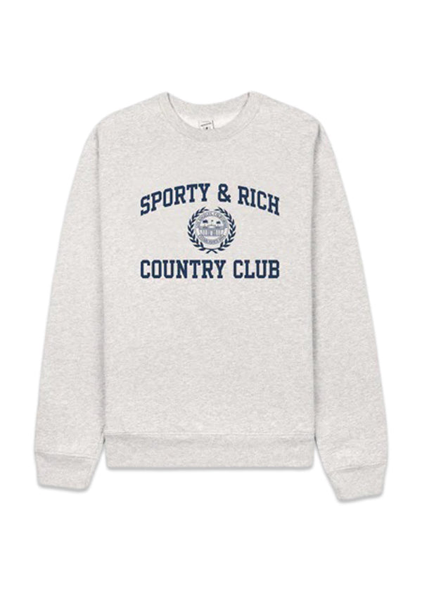 Varsity Crest Crewneck - Heather Gray-Sweatshirts-Sporty & Rich-Butler Loftet