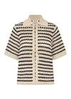Vestermd stripe cardigan - Navy Summer Sand-Knitwear-Modström-Butler Loftet