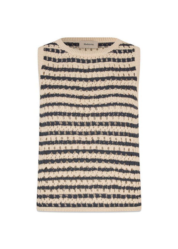 Vestermd stripe top - Navy Summer Sand-Knitwear-Modström-Butler Loftet