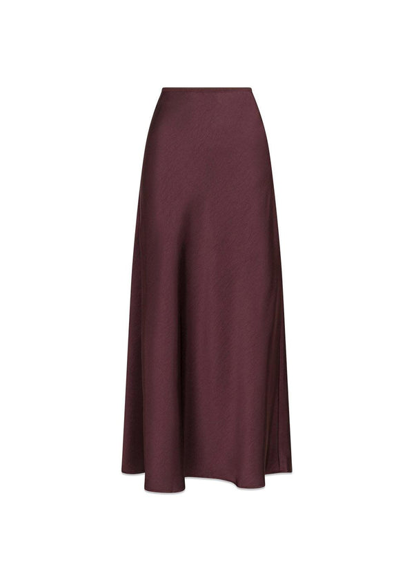 Vicky Heavy Sateen Skirt - Burgundy-Skirts-Neo Noir-Butler Loftet