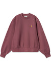 W American Script Sweat - Dusty Fuchsia-Sweatshirts-Carhartt WIP-Butler Loftet