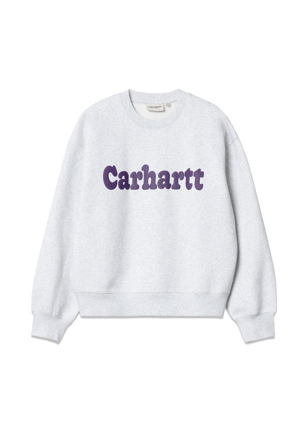 Carhartt WIP's W' Bubbles Sweat - Grey Heather / Cassis. Køb sweatshirts her.