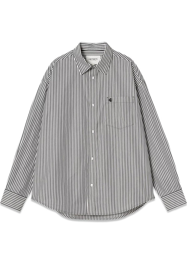 W' L/S Daldry Shirt - Black / Wax-Shirts-Carhartt WIP-Butler Loftet