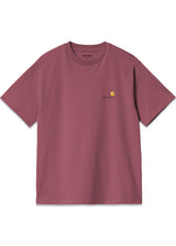 W S/S American Script T-Shirt - Dusty Fuchsia-T-shirts-Carhartt WIP-Butler Loftet