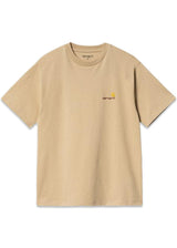 W S/S American Script T-Shirt - Sable-T-shirts-Carhartt WIP-Butler Loftet