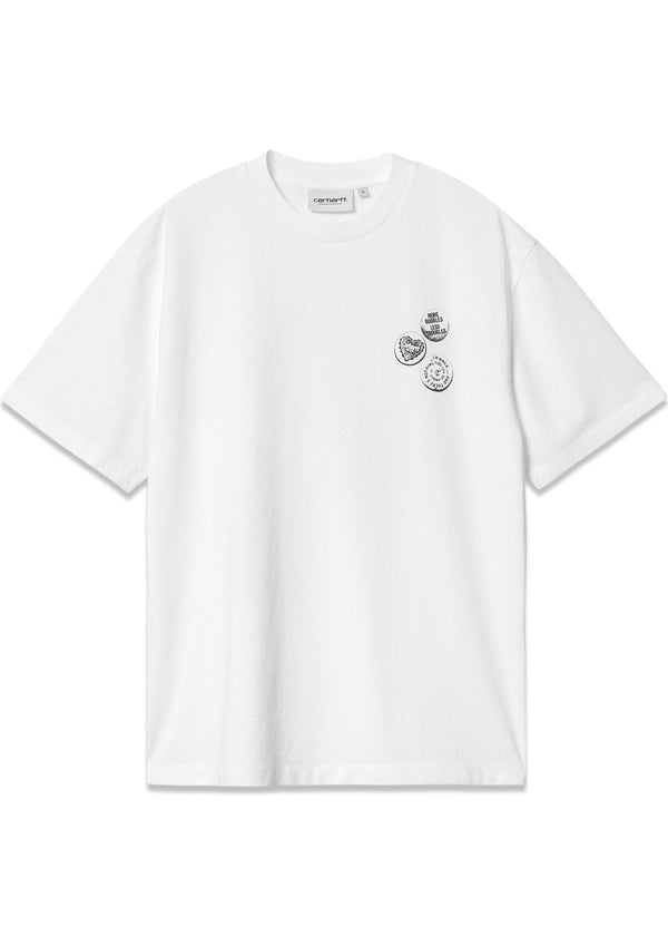 W S/S Pins T-Shirt - White / Black Stone Washed-T-shirts-Carhartt WIP-Butler Loftet