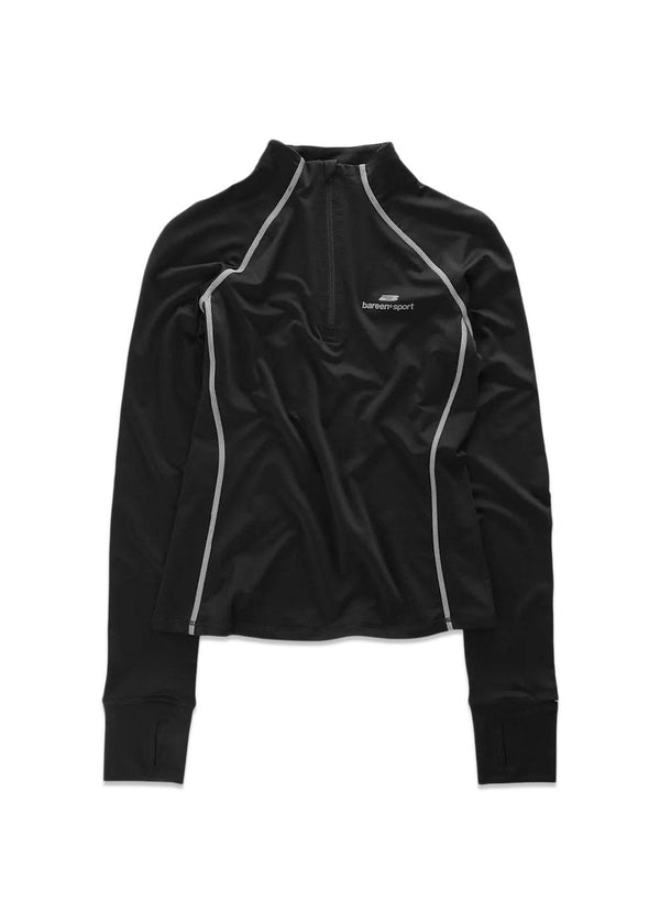 WMNS HALF-ZIP MIDLAYER TOP - Black-Sweatshirts-Bareen-Butler Loftet