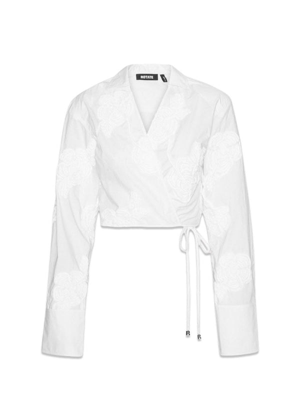 WRAP COTTON SHIRT - Bright White-Shirts-Rotate-Butler Loftet