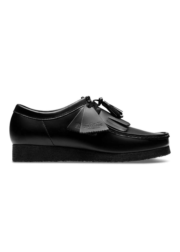 Wallabee - Black High Shine Leather-Shoes-Clarks Originals-Butler Loftet