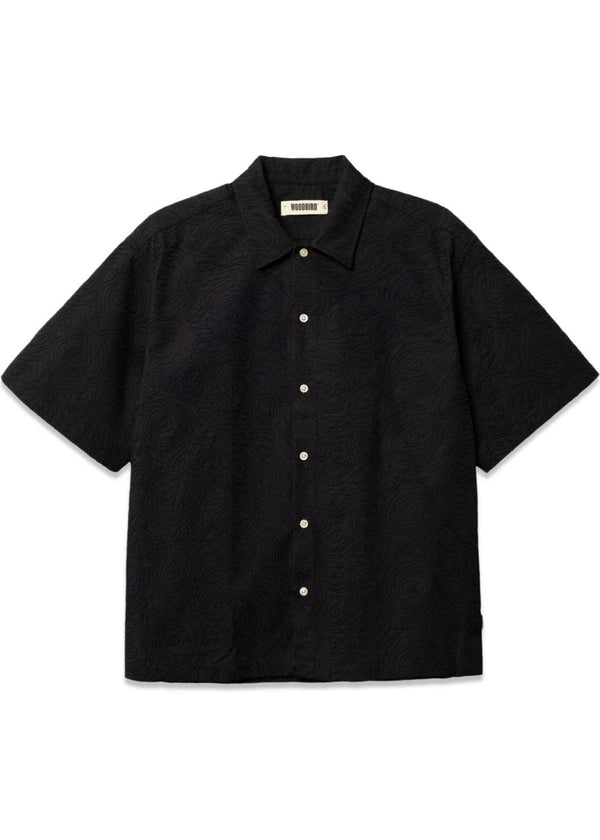 Wang Embroidery Shirt - Black-Shirts-Woodbird-Butler Loftet