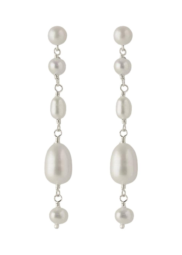 White Dreams Earrings length 45 mm - Silver-Jewellery-Pernille Corydon-Butler Loftet