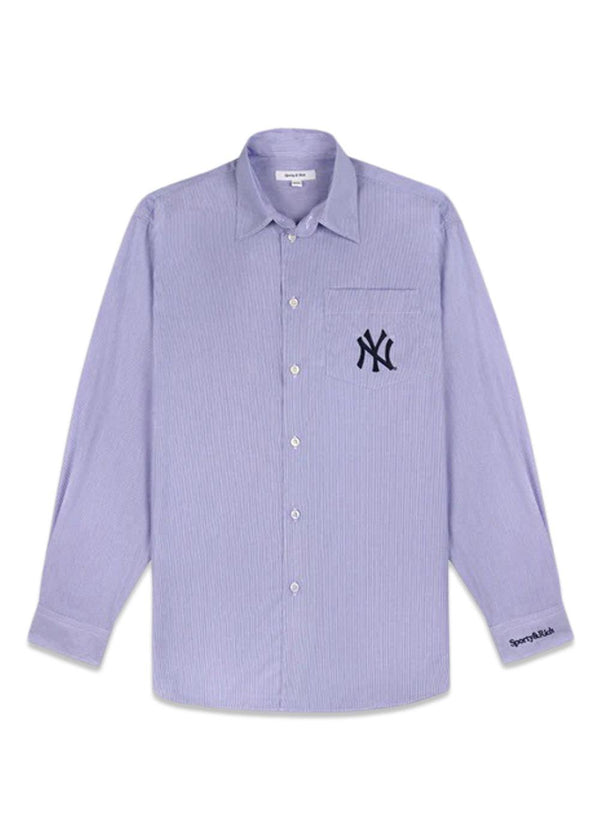 Yankees Serif Oversized Shirt - Blue Stripe-Shirts-Sporty & Rich-Butler Loftet