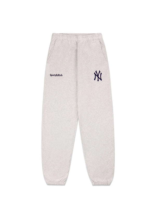 Yankees Serif Sweatpant - Heather Gray-Sweatpants-Sporty & Rich-Butler Loftet