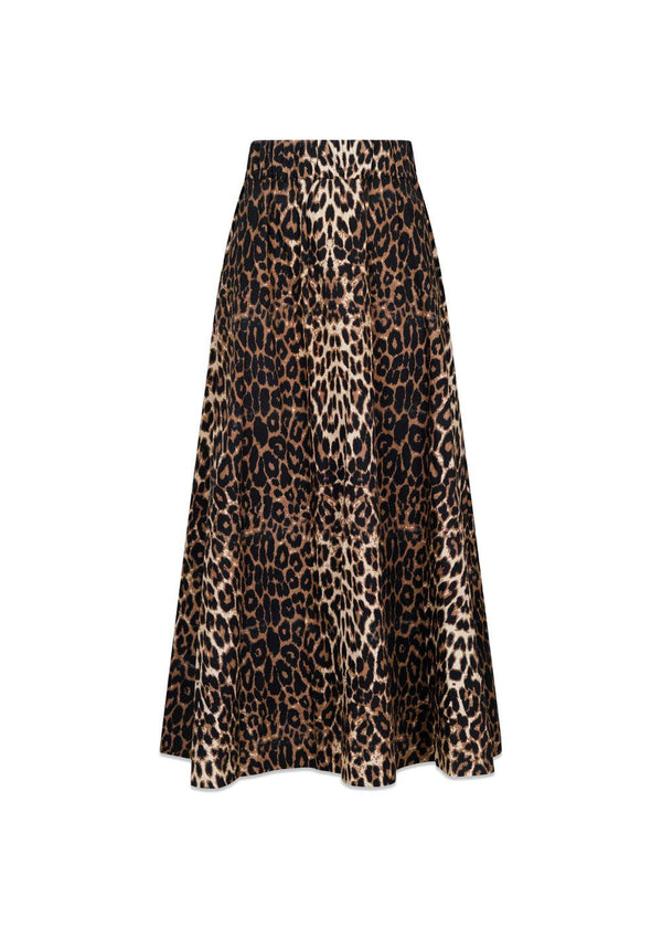 Yara Leo Long Skirt - Leopard-Skirts-Neo Noir-Butler Loftet
