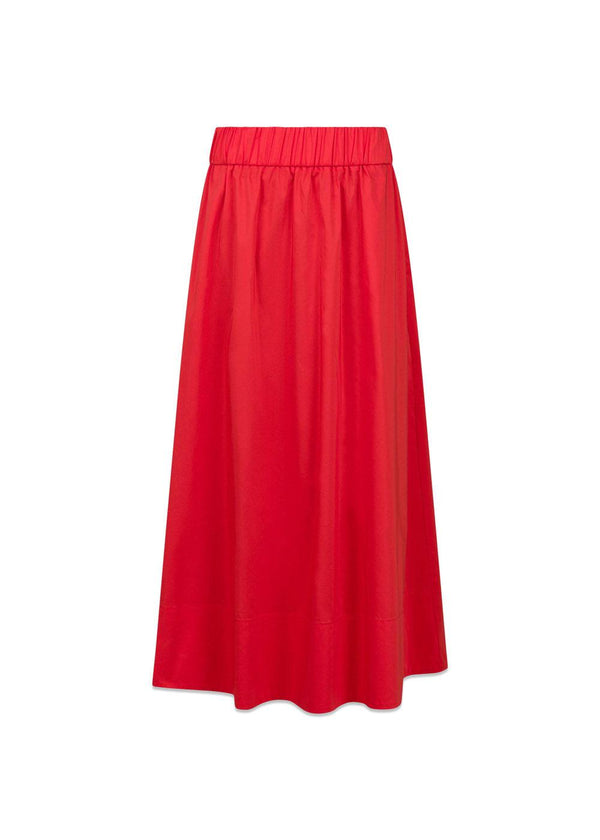 Yara Long Poplin Skirt - Red-Skirts-Neo Noir-Butler Loftet