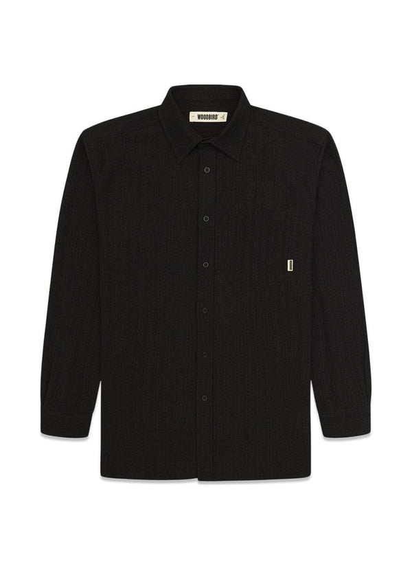 Yuzu Struck Shirt - Black-Shirts-Woodbird-Butler Loftet