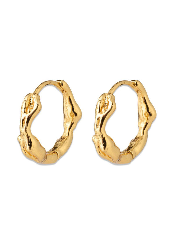 ZION small huggie hoop earrings gold-plated - Gold Plated