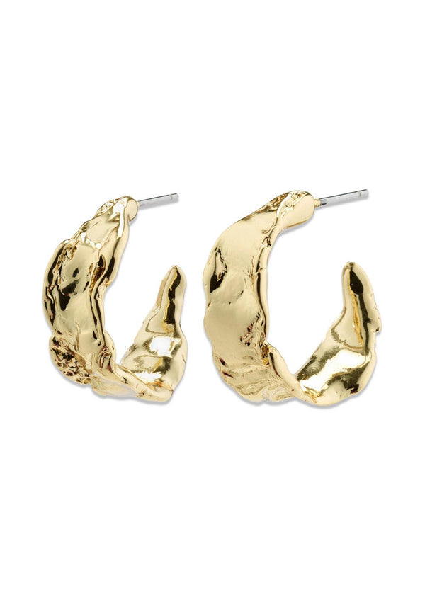 ELARA organic shaped hoop earrings gold-plated - Gold Plated