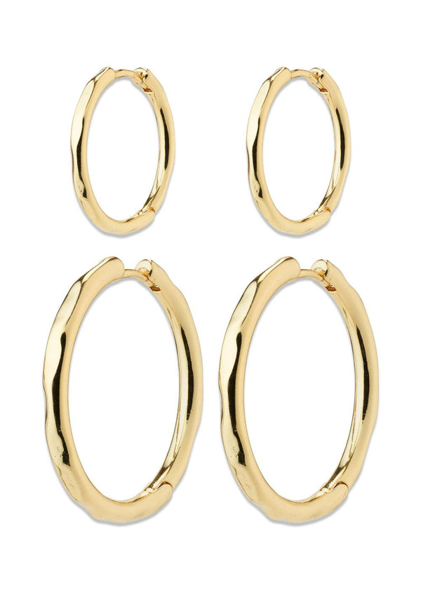 EVE hoop earrings 2-in-1 set gold-plated - Gold Plated