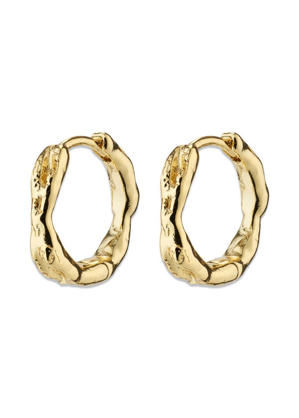 EDDY organic shaped small hoops gold-plated - Gold Plated