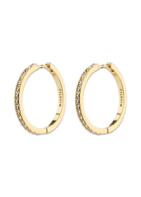 EBNA maxi crystal hoops gold-plated - Gold Plated