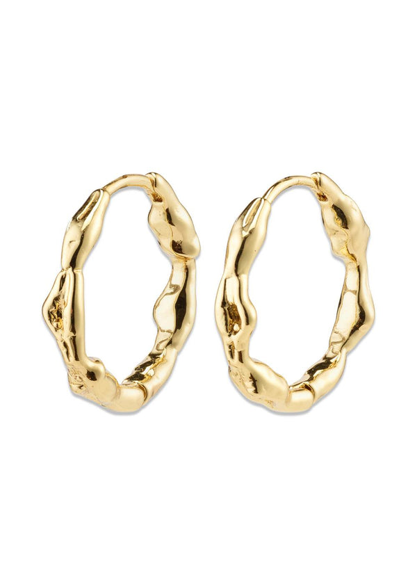 ZION organic shaped medium hoops gold-plated - Gold Plated