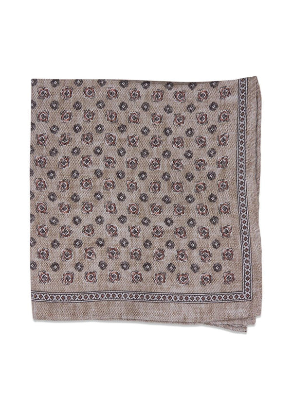 Beige Silk Pocket Square - Beige