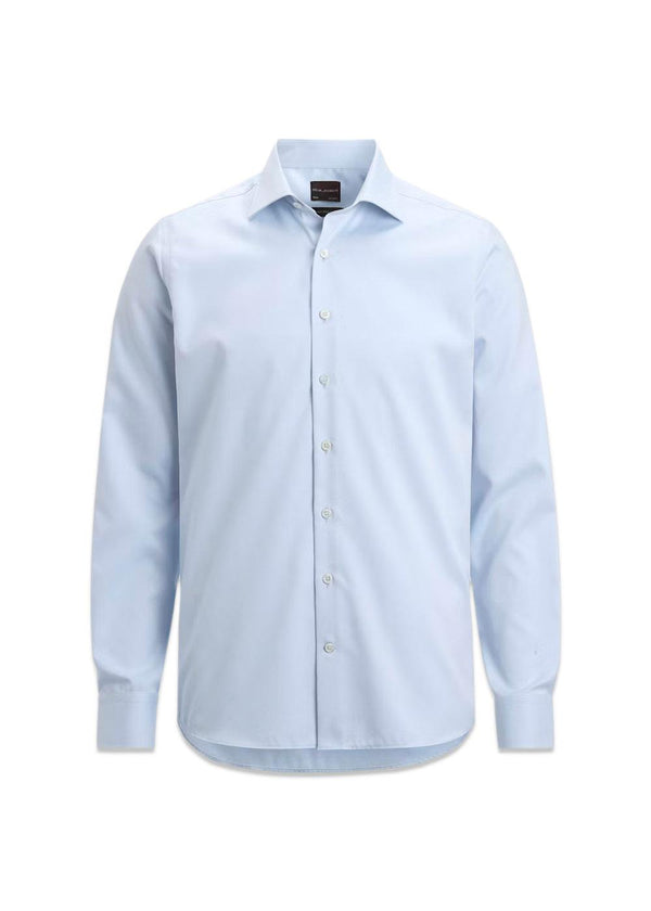 Slim Fit Cut Away Non Iron Twill Shirt - Light Blue