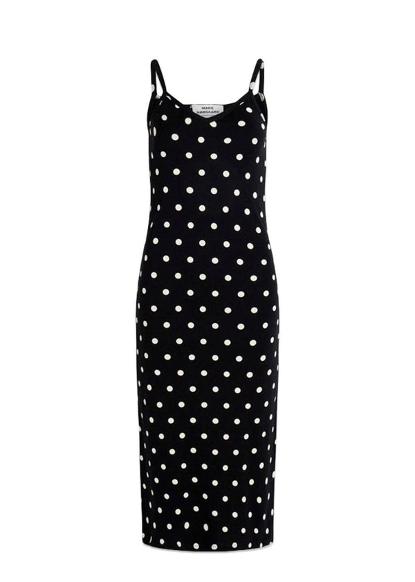 Mads Nørgaards 1x1 Organic Delkissa Dress - Black/Whitecap Gray. Køb kjoler her.