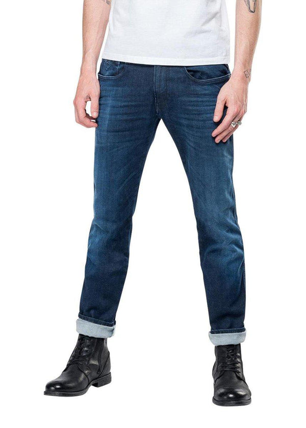 Replays Anbass Cloud - Blue. Køb jeans her.