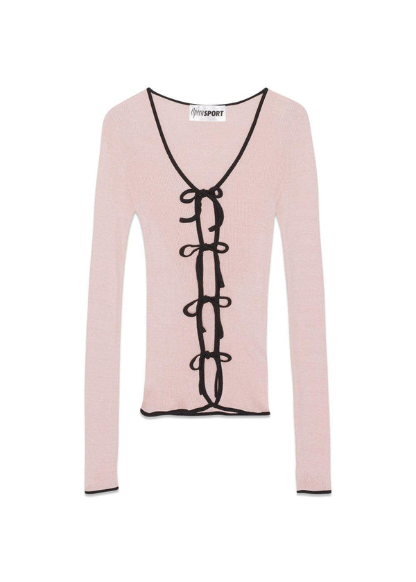 OpéraSPORT's COCO SEAMLESS CARDIGAN - Blush. Køb strik her.