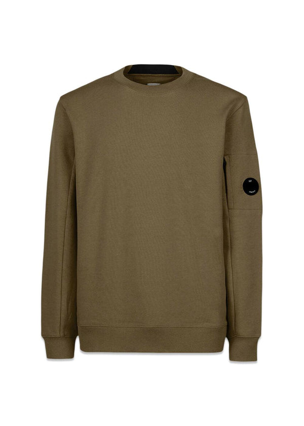 C.P. Companys Crew Neck Diagonal Raised Fleece - Ivy Green. Køb sweatshirts her.