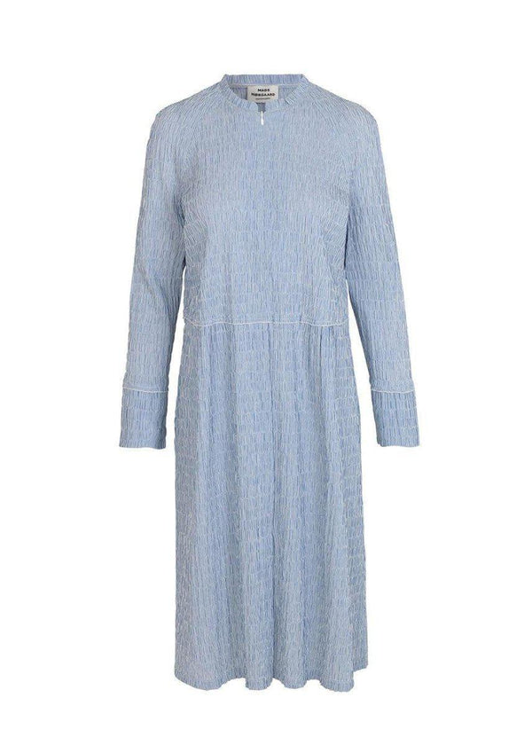 Mads Nørgaards Crinckle Pop Dupina - Light Blue/White. Køb kjoler her.