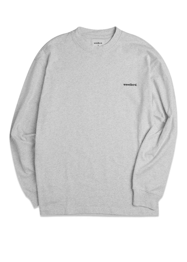 Woodbirds Dane Sports L/S Tee - Snow Melange. Køb t-shirts her.