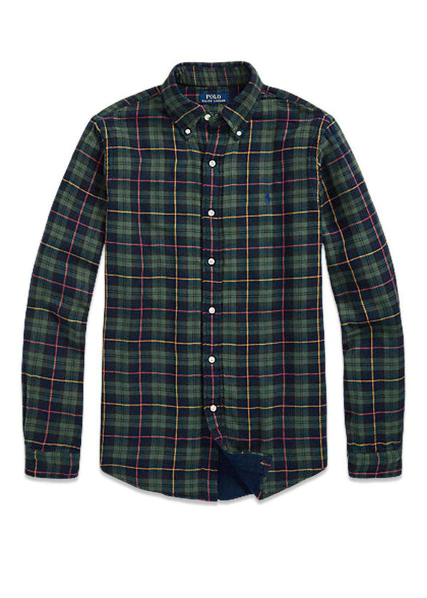 Ralph Laurens Double Face Custom Fit Shirt - Green. Køb shirts her.