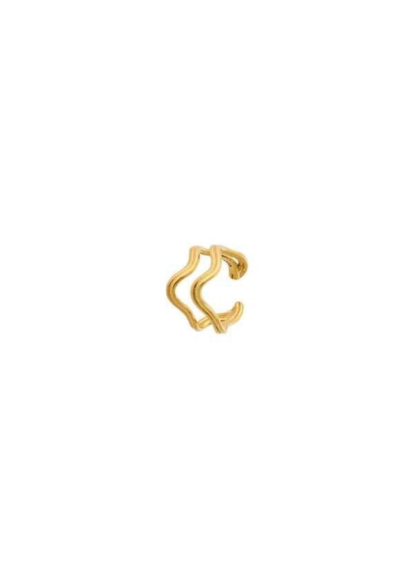 Pernille Corydons Double Wave Ear Cuff, One Piece - Gold. Køb smykker her.