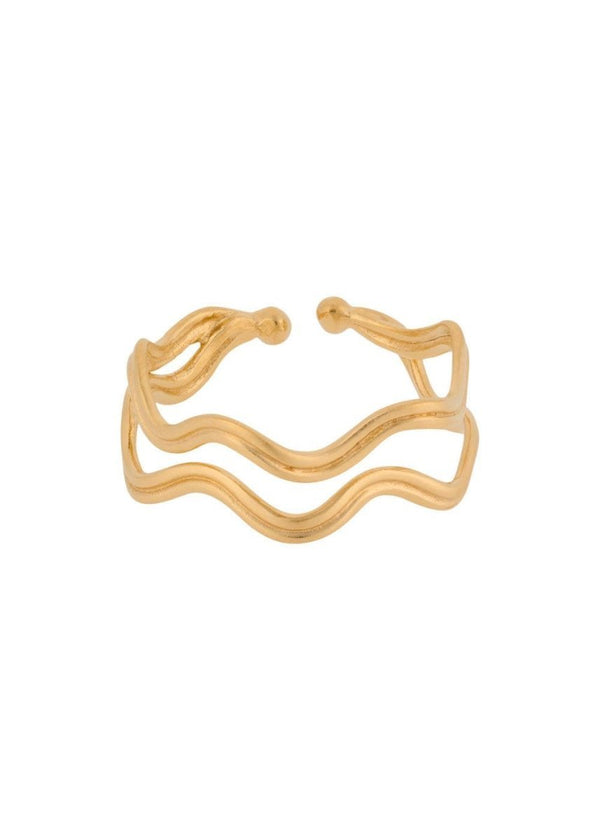 Pernille Corydons Double Wave Ring - Gold. Køb ringe her.