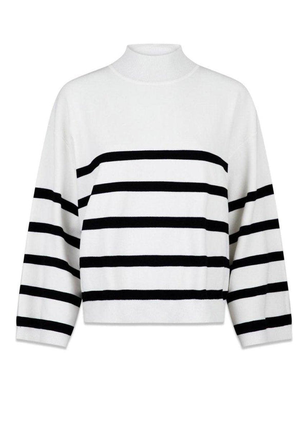 Neo Noirs Ena Stripe Knit Blouse - Off White. Køb strik her.