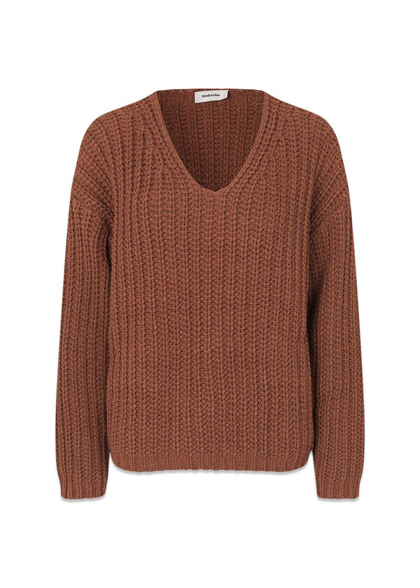 Modströms FelipeMD v-neck - Maple. Buy knitting here.