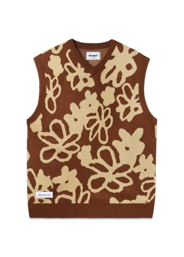 Butter Goods' Flowers Knit Vest - Brown. Køb veste her.