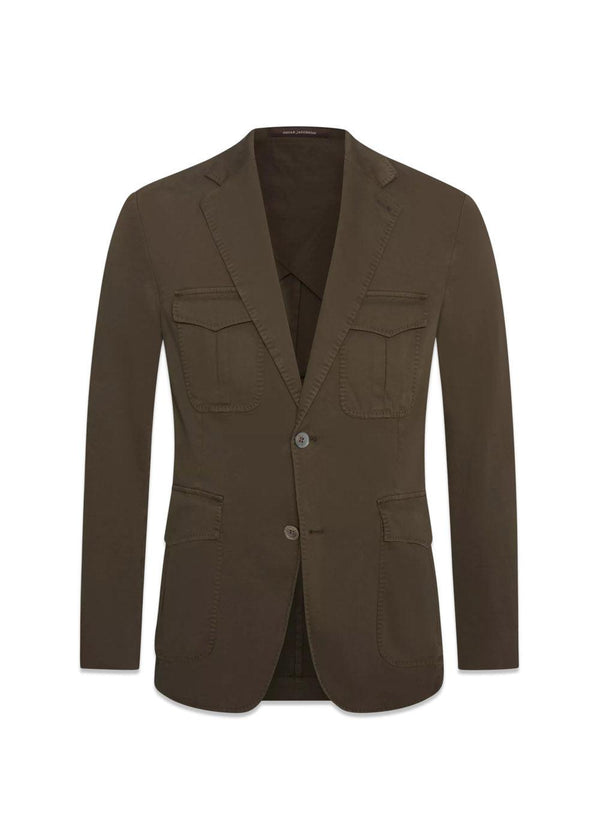 Oscar Jacobsons Friso Safari Soft Blazer - Green Cervo. Køb blazers her.