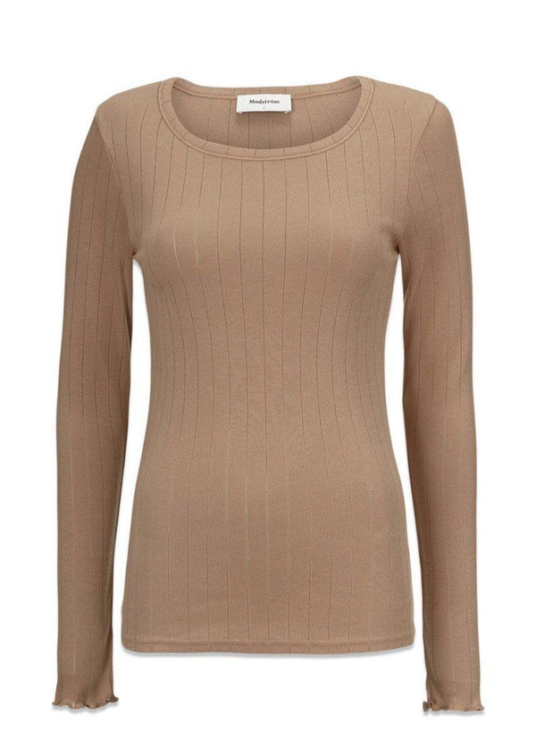 Modströms Issy LS t-shirt - Camel Dust. Køb t-shirts her.