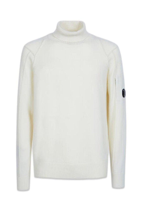 C.P. Companys KNITWEAR - TURTLE NECK - Gauze White. Køb strik her.