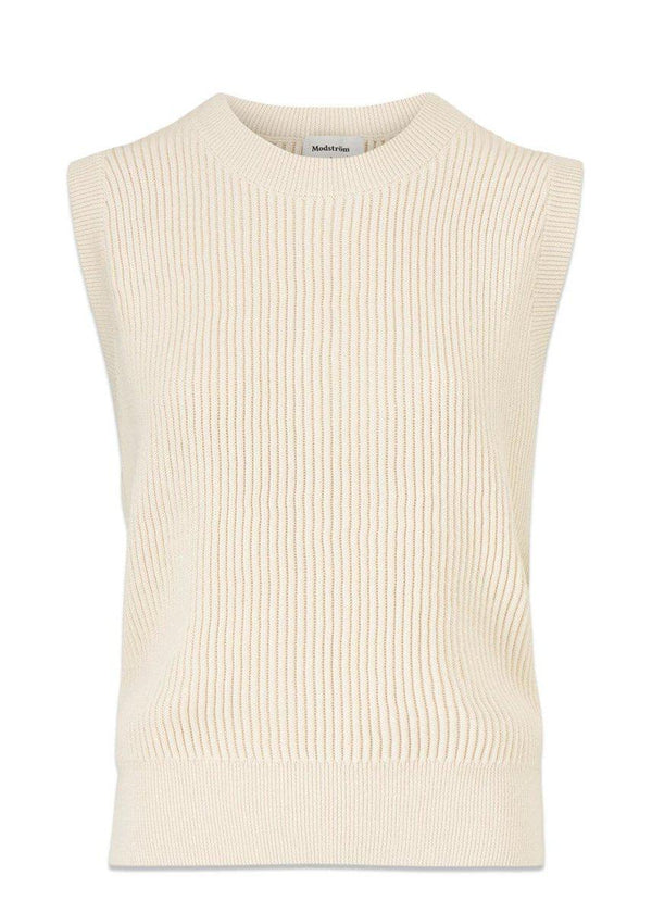 Modströms Luca vest - Off White. Køb strik her.