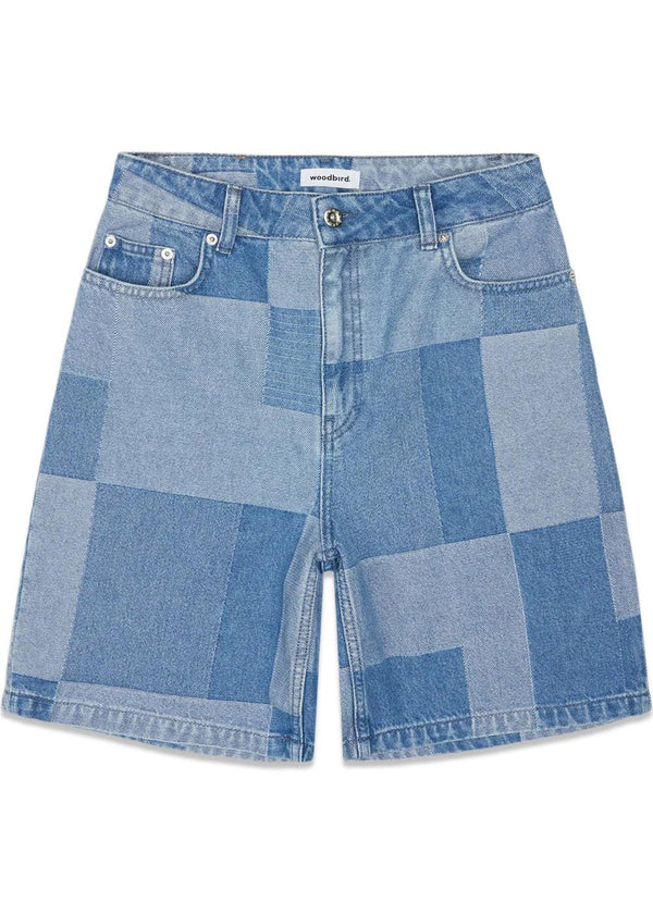 Woodbirds Maggie Patchwork Shorts - Blue. Buy shorts here.