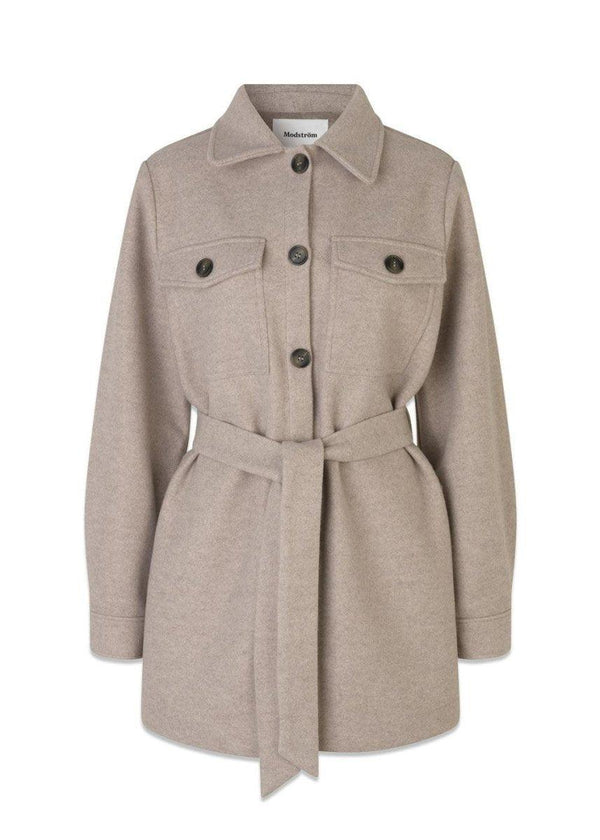 Modströms OliviaMD coatigan - Beige Melange. Køb frakker her.