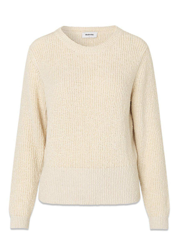 Modströms OmenMD o-neck - Off White. Køb strik her.